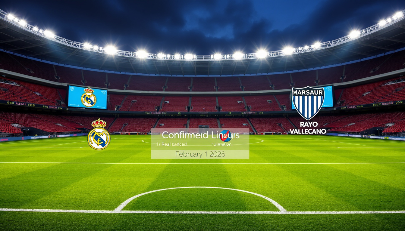 Real Madrid vs Rayo Vallecano Lineups – Bekräftade elvor 1 feb 2026